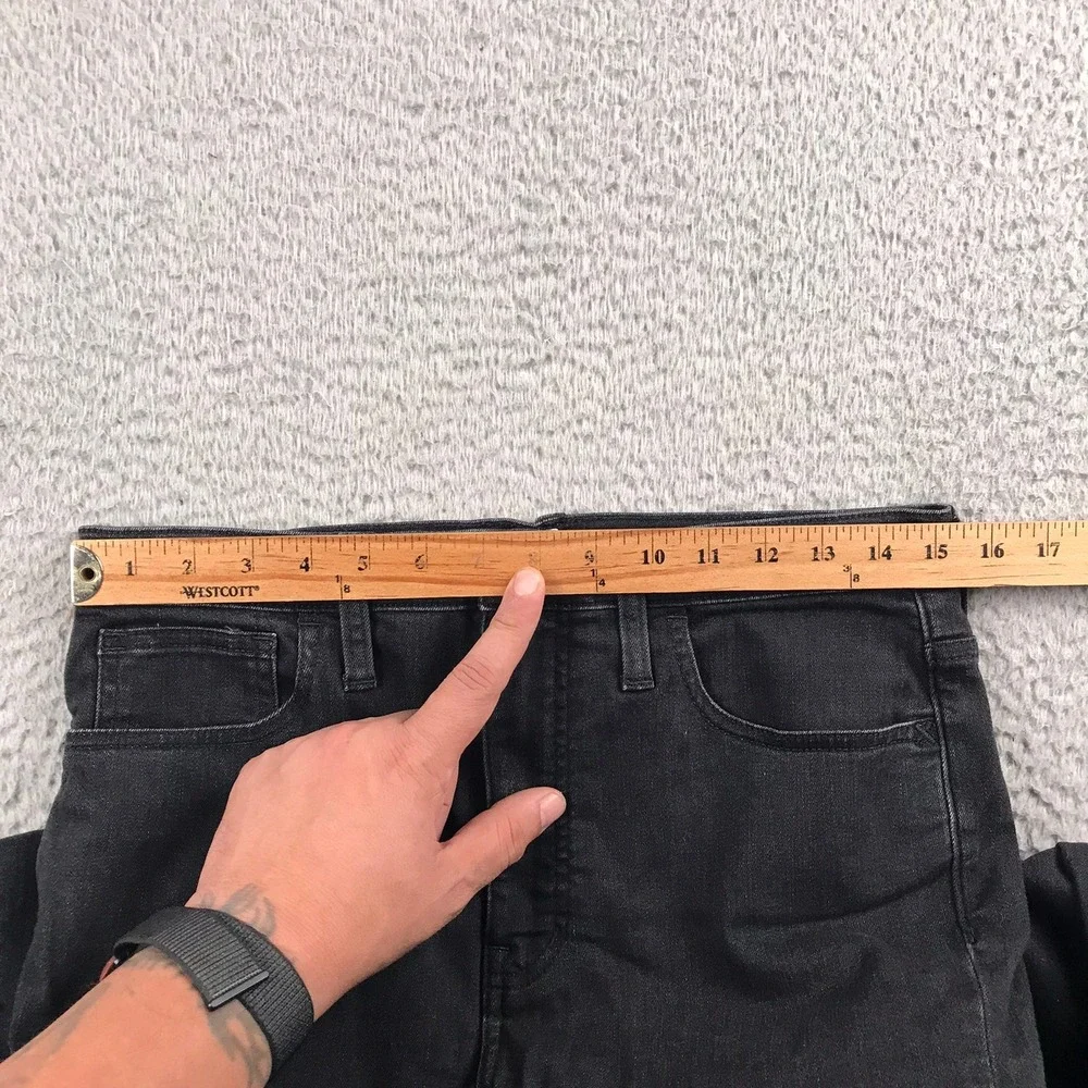 Madewell Roadtripper Skinny Flare Jeans Women 29 Black High Rise Side Slit Denim